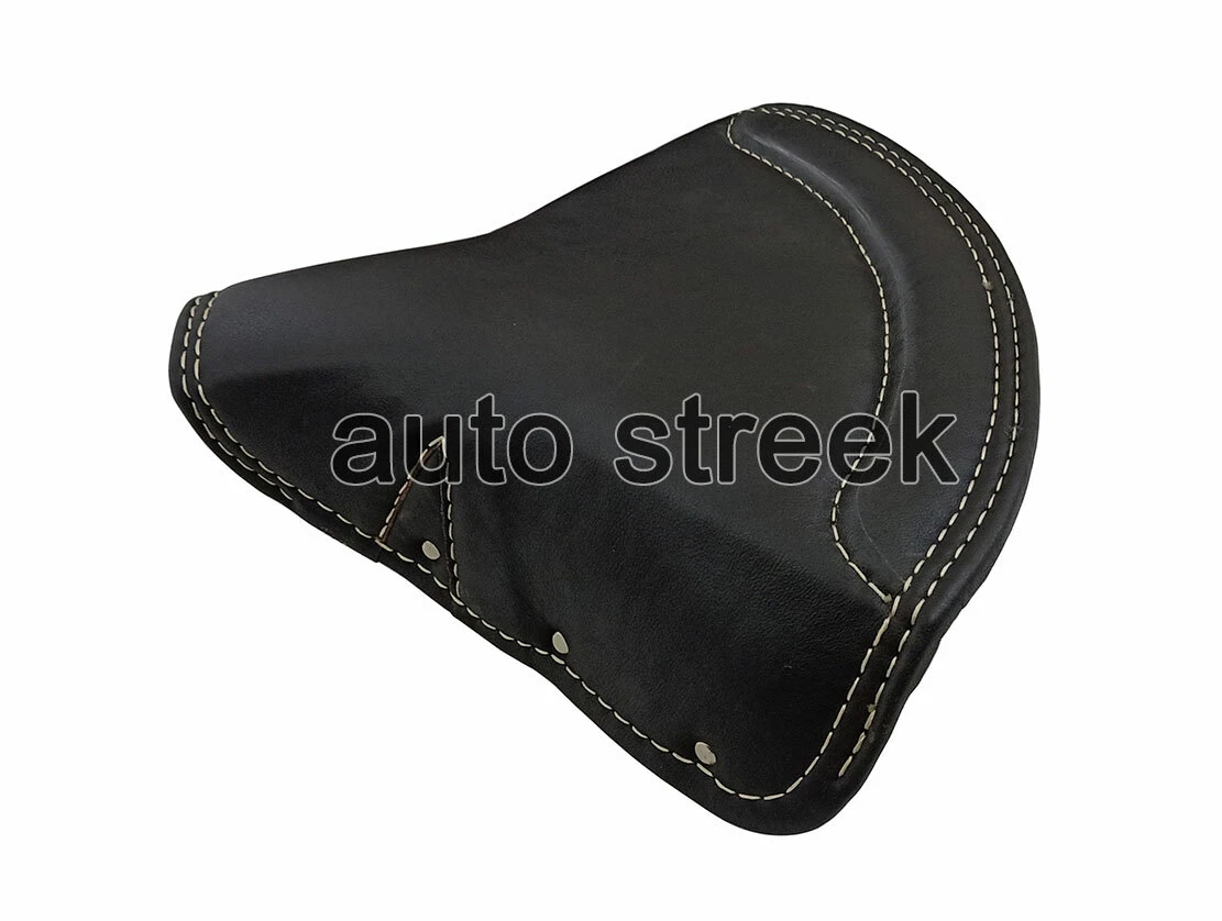 Fit For Royal Enfield Standard 500 Front Lycett Type Leather Seat Cover Black