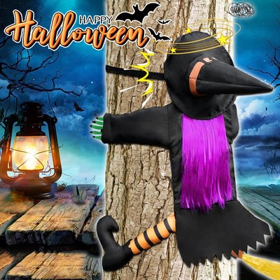 Halloween Hängende Abstürzende Hexe Deko in Baum Garten Crashing Witch Requisite