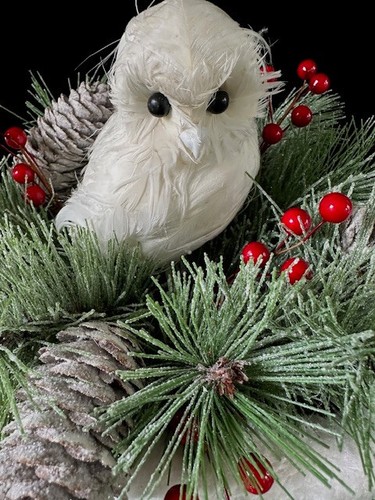 EULE HERZSTÜCK WEIHNACHTEN EULE HERZSTÜCK WEISS EULE EULE DEKO TISCHDEKO - Bild 4 von 4
