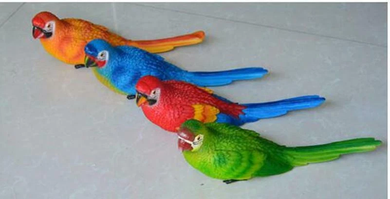 Смола моделирования попугай птицы скульптура милый стены вися ремесла дерево декор (B) - Изображение 2 из 4