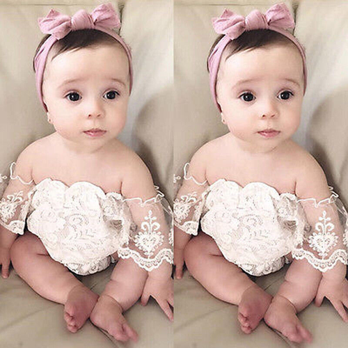 Newborn Kids Baby Girl Ruffles Romper Lace Jumpsuit Playsuit Clothes Outfits - Picture 12 of 12