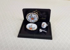 Dollhouse Peter Rabbit Dishes Reutter Porcelain 1:12 Scale Plate Bowl Cup