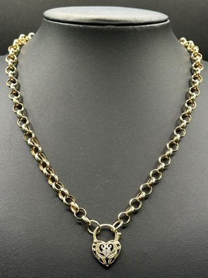 Ladies 9ct Yellow Gold Round Belcher Link Necklace