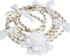 Wedding Lasso Rope White Gold Rope with Flower Lazo para Boda Wedding Cord We...