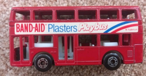 MATCHBOX LEYLAND TITAN DOPPELDECKERBUS 1981 PFLASTER PLAYBUS SELTEN - Bild 2 von 6