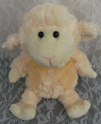 Commonwealth Lamb Sheep Cream Ivory Gold Bow Easter 11'' Plush Stuffed Animal Toy