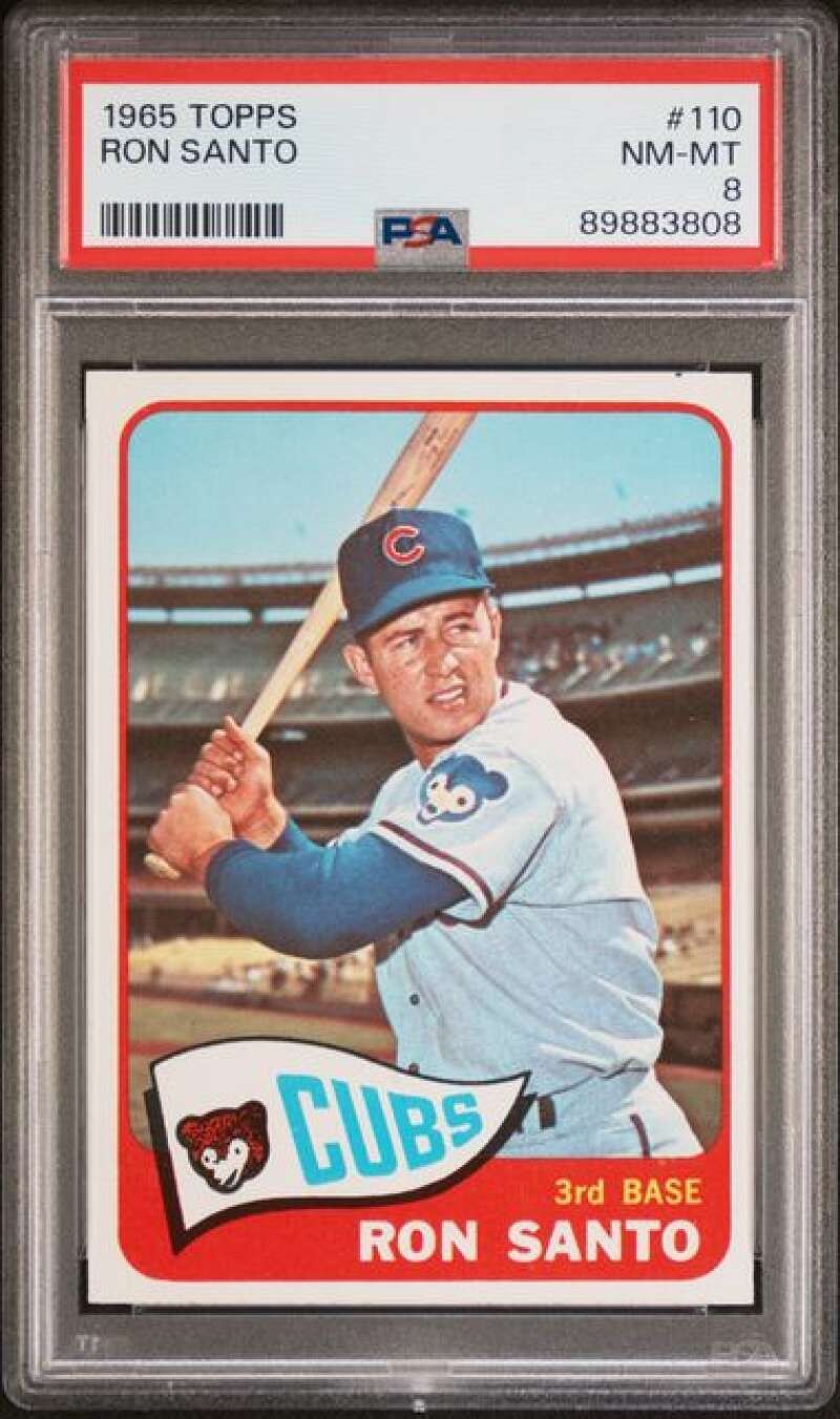 1965 Topps #110 Ron Santo PSA 8 Chicago Cubs  (3808)