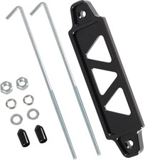 Battery Hold Down Sets, Heavy Duty Aluminum Car Battery Tie Down Bracket black
