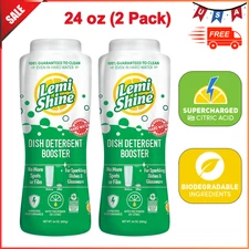 Dish Detergent Booster, Hard Water Stain Remover, Multi-Use Citric 24 Oz, 2 Pack
