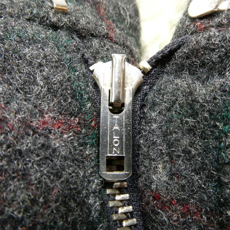 Pantalones de Lana Eddie Bauer De Colección Para Hombres 38x29 Gris Rojo Garra a Cuadros Cremallera Soporte Botones Foto 4 de 4