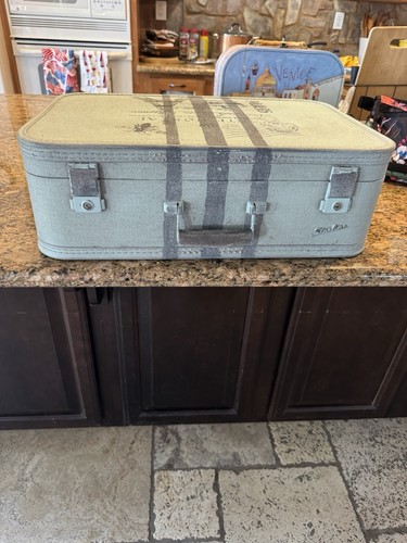 Vtg Gray Starline Suitcase 50's Luggage, Large Size - Picture 3 of 7