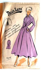 👉7046 Ancien PATRON PARIS LUXE VINTAGE FRENCH MANTEAU T44