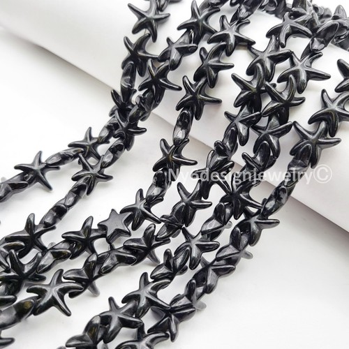 Carved Starfish Turquoise Howlite Beads 30x16mm – 14" Strand (35pcs) Zuni Style - Picture 11 of 30
