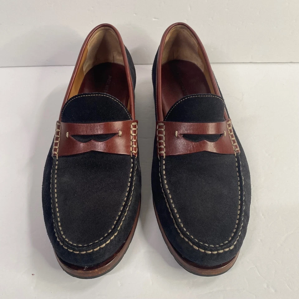 Mocasines Johnston & Murphy de gamuza de cuero Penny para hombre talla 10,5 preppy clásicos Foto 2 de 4