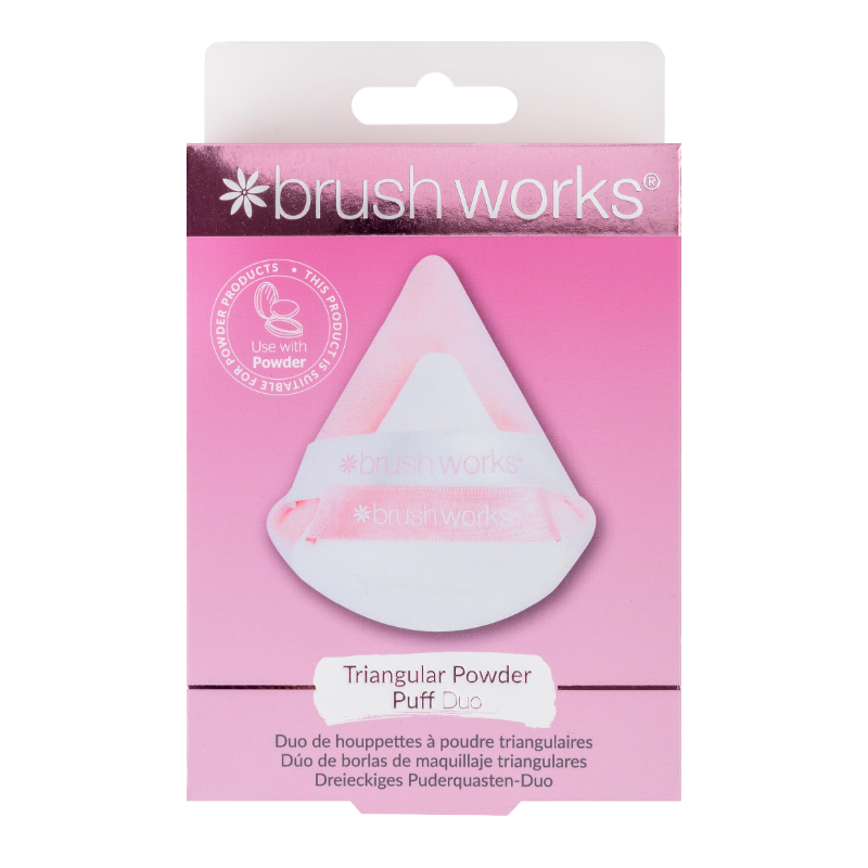 Brushworks Triangular Powder Puff Duo Foundation Applicator