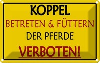 Blechschild 20X30 Cm Koppel Betreten Verboten Warnschild Hinweisschild Sicherhei