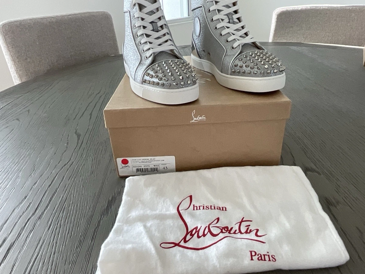 Christian Louboutin Women's Leather Upper Silver Casual Shoes for