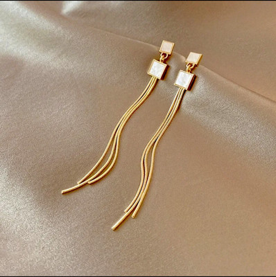 Zara Style große lange elegante böhmische Gold Quaste Ohrringe für Damen Mädchen