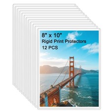 12Pack 8x10 Inch Rigid Print Protectors Clear Hard Plastic Page Sheet Protectors