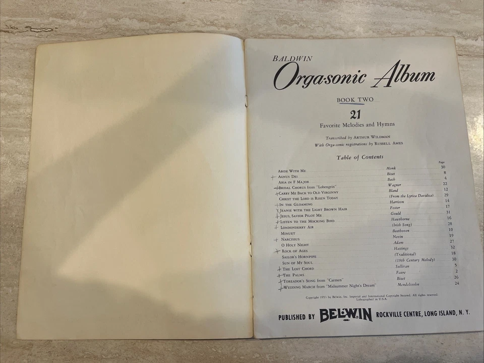 Libros Orga-sonic de Baldwin 1 y 2 melodías e himnos de órgano favoritos | Belwin de colección Foto 3 de 4