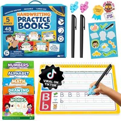 Magic Grooved Writing Practice for Kids Age 3-5 - Grooved Writing Books for K...