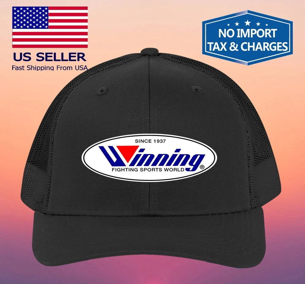Winning Boxing Equipment Adjustable Black Trucker Hat Cap Adult Size