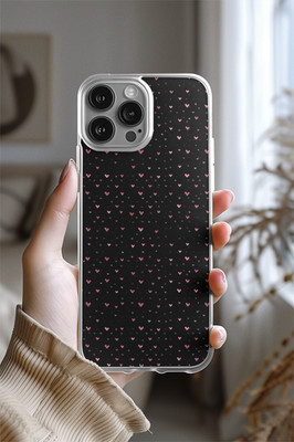 Handyhülle Valentinstag Schwarz Rosa Herz Muster Stoßfest für iPhone 17/05