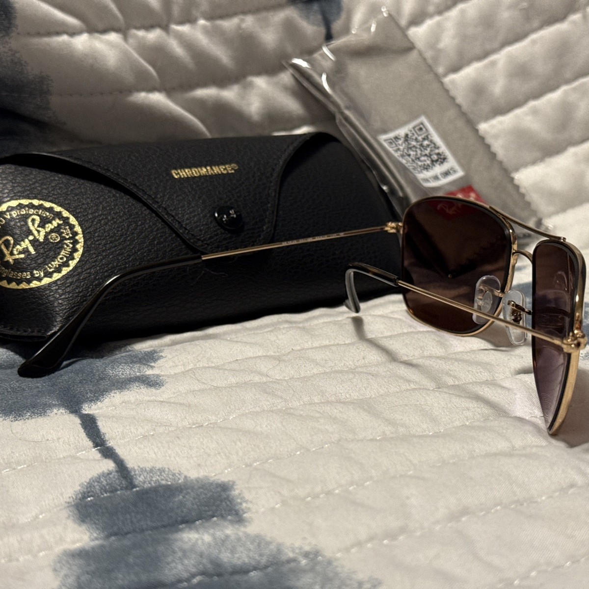 Ray-Ban Sunglasses Polarized Gold Chromance Lenses RB 3543 002/5L