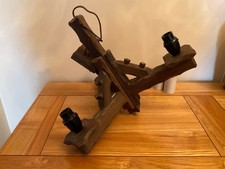 Vintage Rustic Farmhouse Wooden 3 Arm Chandelier Ceiling Light Fitting