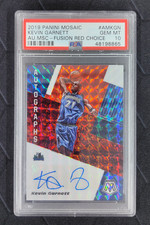 2019-20 Panini Mosaic Kevin Garnett  Auto Mosaic Choice Fusion Red Auto PSA 10