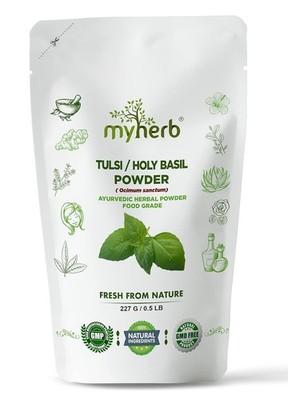 MYHERB Organic Tulsi Powder 227 g   Pack of 1 | Ayurvedic Herbal Wellness