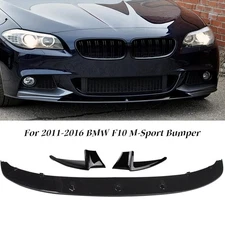 Gloss Black Front Bumper Spoiler Lip For 11-16 BMW F10 535i 528i 550i M Sport