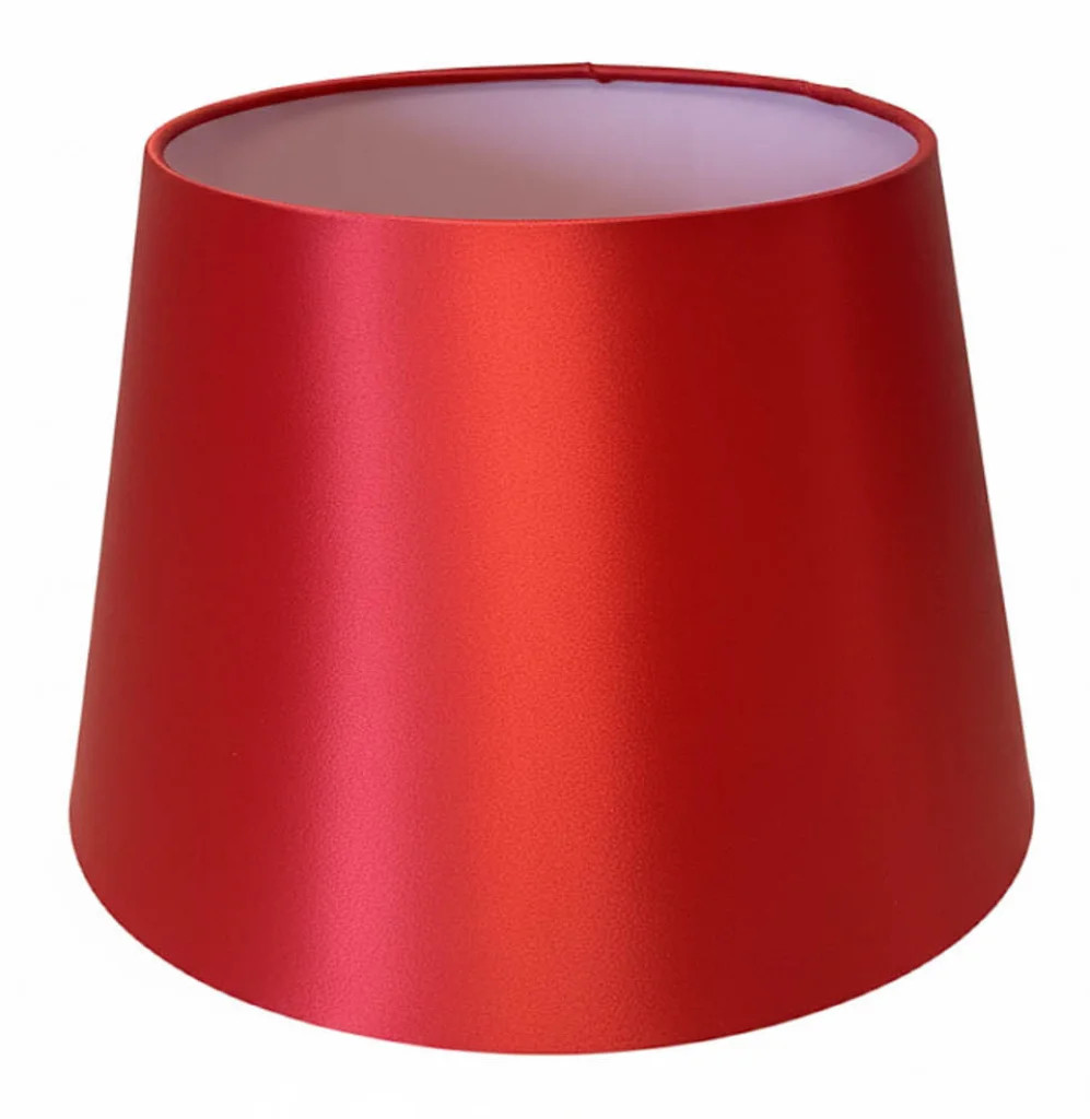 Lampshade Red 8"" Faux Silk Tapered Drum 200mm CT Lighting 5055157617460