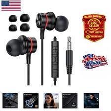 High-Quality Wired Earbuds with Microphone  Noise Isolating Fit for Clear Sound