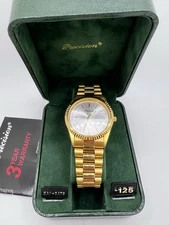 Vintage New Old Stock Precision by Gruen Presidential Fluted Bezel Day Date 