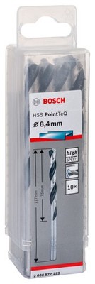 Bosch Metallspiralbohrer HSS PointTeQ, DIN 338, 8,4 mm, 10er-Pack