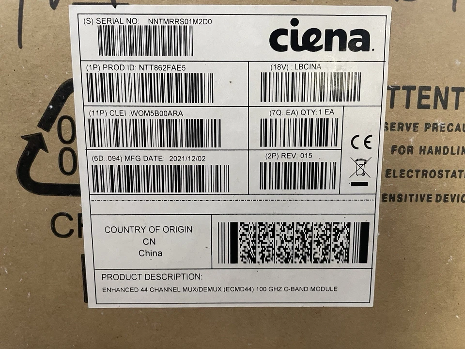 Ciena NTT862FAE5  / WOM5B00ARA - Image 2 of 2