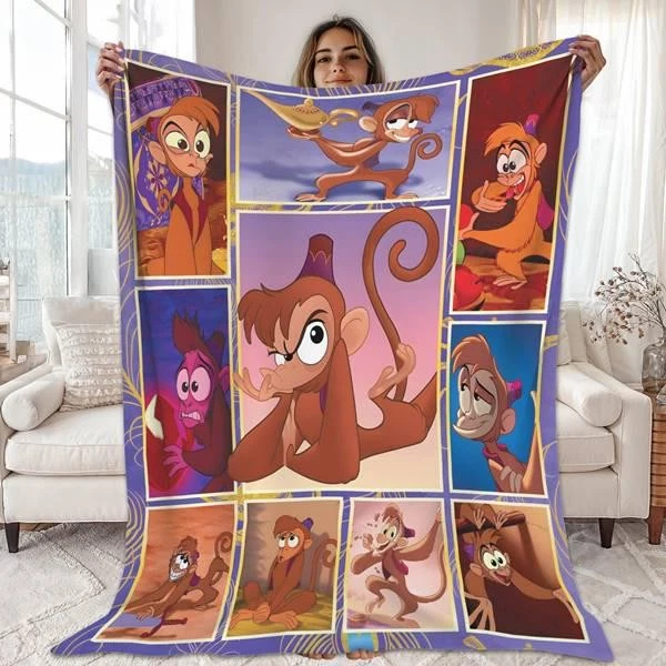 Aladdin Abu Blanket, Aladdin Magic Blanket Genie Princess Jasmine Blanket, - Image 2 of 2