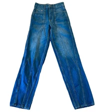 Zara seam front high rise tapered straight leg jeans 2