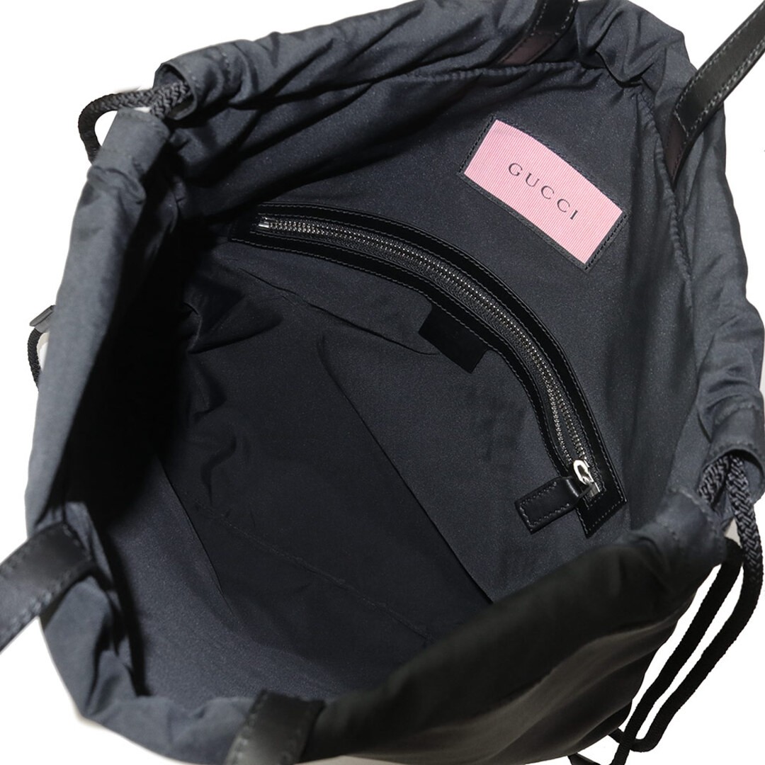 Gucci Ghost Logo Drawstring Backpack Calfskin Bla… - image 3