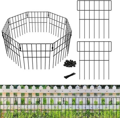 Gartenzaun 10er Pack, Zaun Tiersperre, rostfreie Metallzaunfelder, kein D
