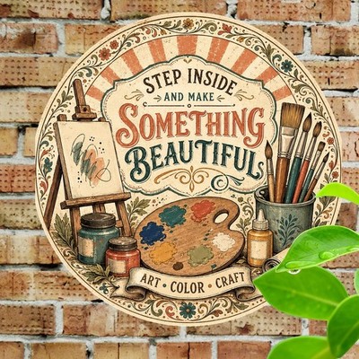 Art Studio Creative Space Tin Sign Painter's Workshop Wall Art 8x8