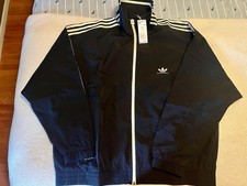 Adidas Originals Track Jacket Mens XL Black Full Zip Trefoil Performance