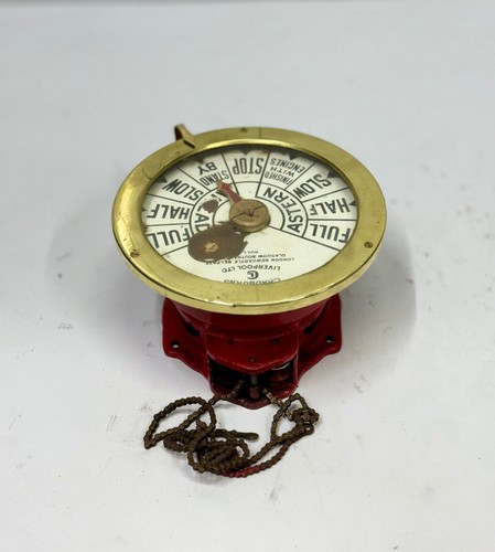 Télégraphe de salle des machines en laiton antique de 35 pouces - Décor