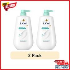 2 Pack Dove Body Wash Sensitive Skin Hypoallergenic Moisturizing Pump 30.6 fl oz 0.83 per gallon
