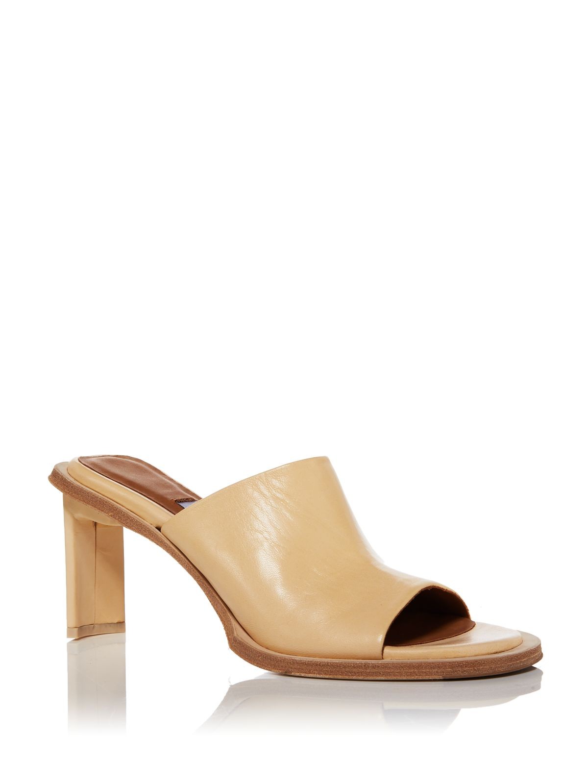 Женские бежевые дизайнерские шлепанцы Mista Melissa без шнуровки на кожаном каблуке 39