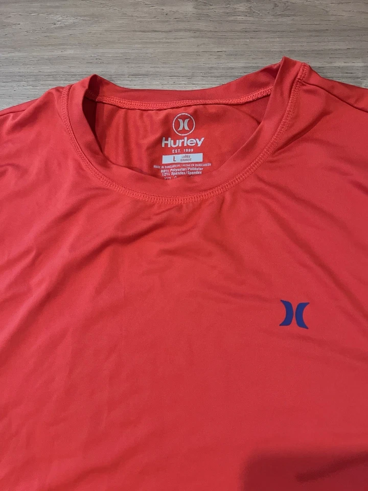 Camisa Hurley Manga Larga Absorbente de Humedad Gráfico Protección contra Erupciones Para Hombres L Roja Foto 2 de 4