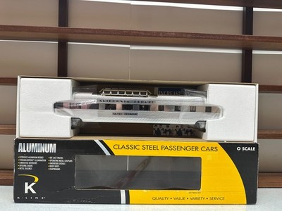 O Scale 3 Rail Extruded Aluminum Passenger Car C B & Q Silver Roundup Dome NIB