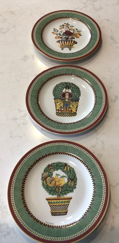 NEW Debbie Mumm Sakura 8" Set of 3 Salad Plates 12 Days Of Christmas #1 #5 #12 