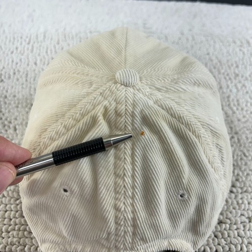 Vintage Good Co Corduroy Strap Back Trucker Hat OSFA Patch Cap Workwear Cream - Picture 9 of 9